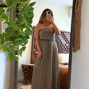 Bobeau sage strapless dress